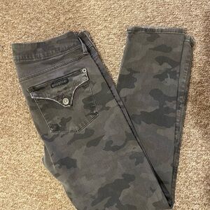 Hudson COLLIN Jeans Distressed Mid Rise Skinny Ankle Gray Camouflage Pants 29